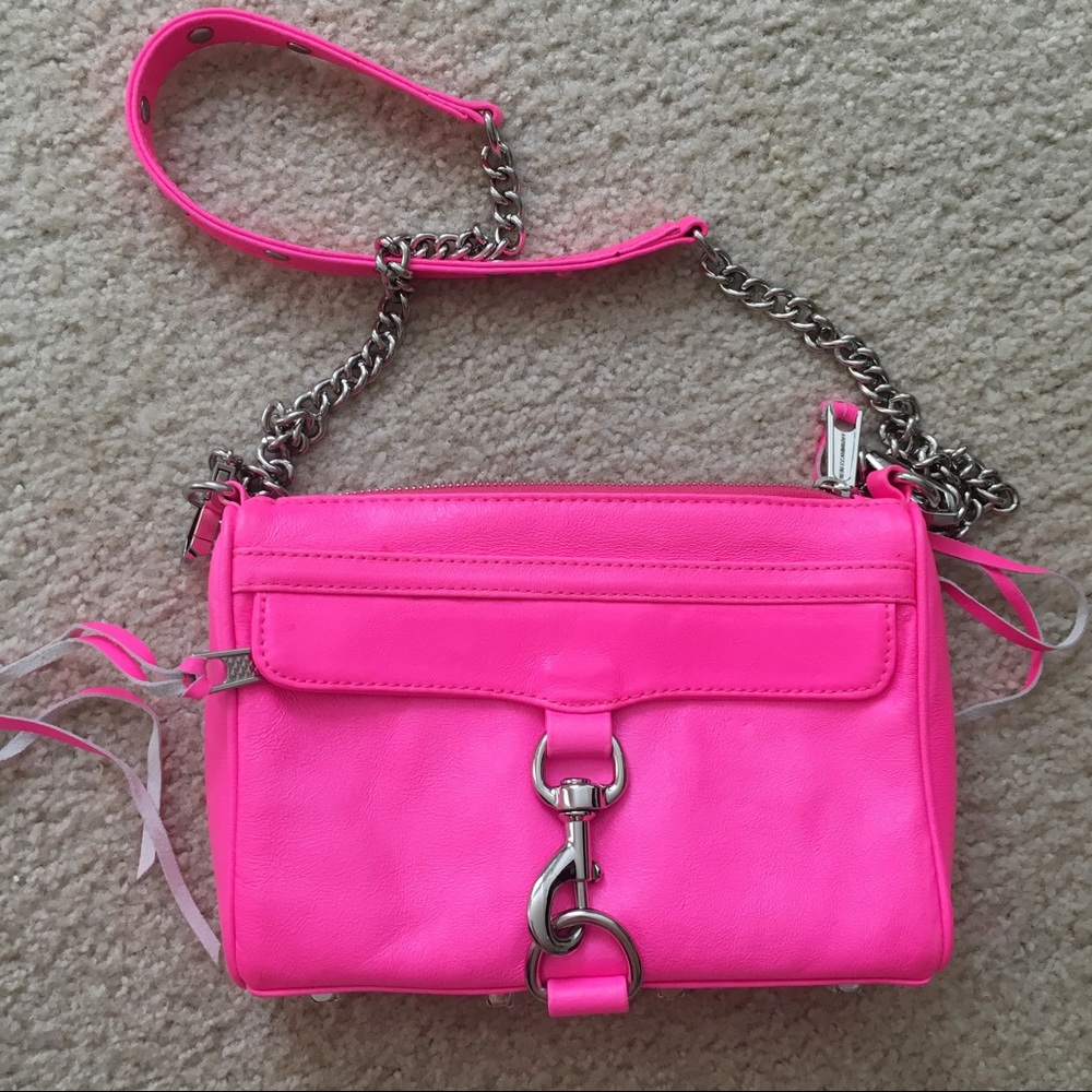 Rebecca Minkoff Neon Pink Mini Mac Mint Condition