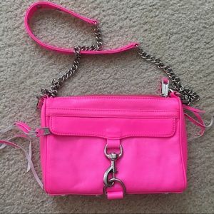 Rebecca Minkoff Neon Pink Mini Mac Mint Condition