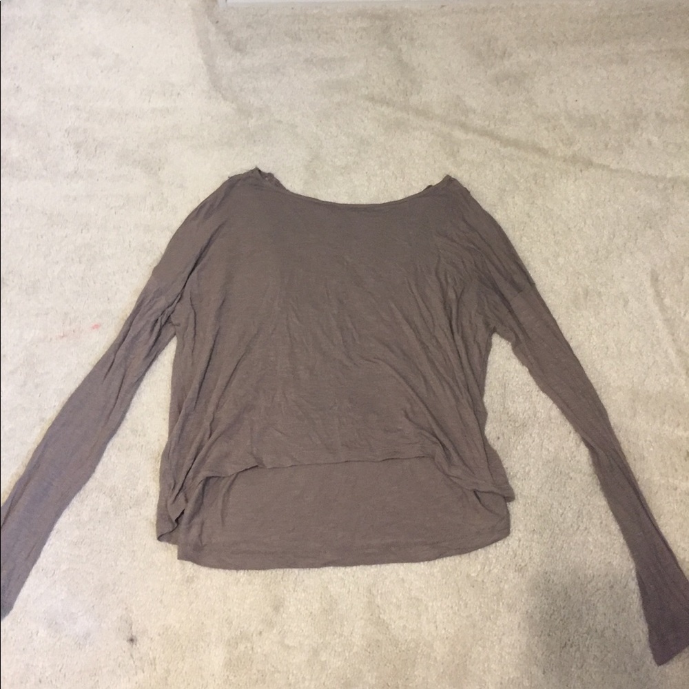 Long sleeve lace back shirt