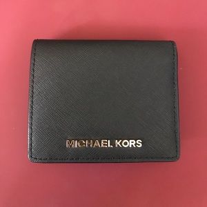MK Jet Set Travel Saffiano Leather Card Holder