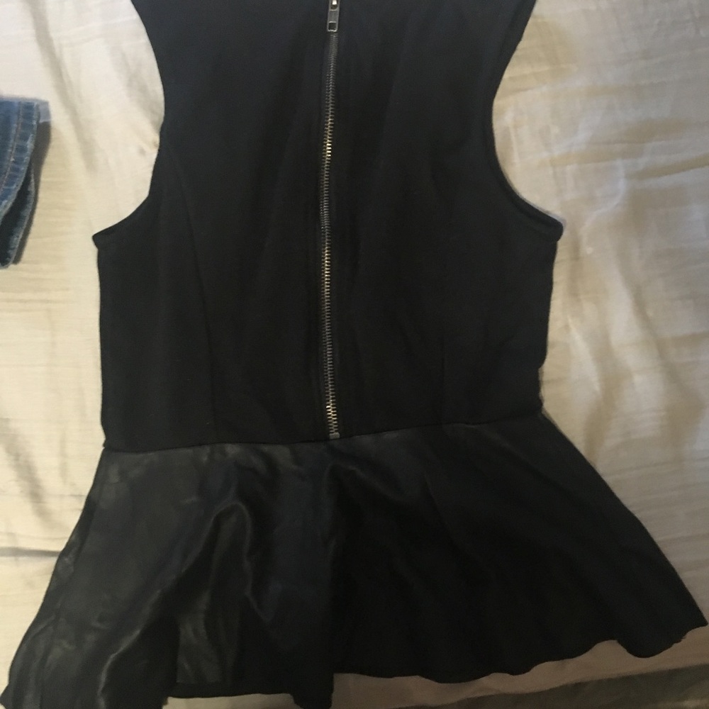 Skater top with leather bottom