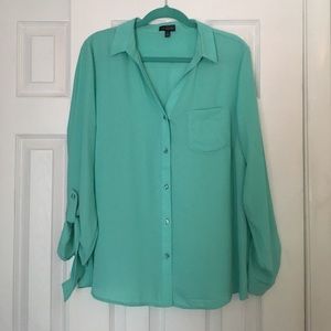 Seafood chiffon blouse- button down