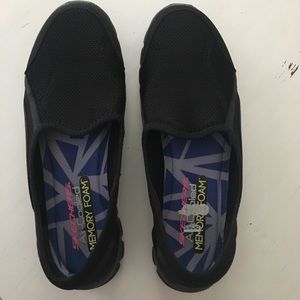 All Black Skechers Air-Cooled Memory Foam Shoes
