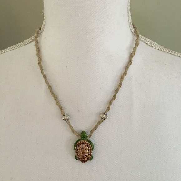 Jewelry - CCO sale! Clay Turtle and Hemp Toggle Necklace