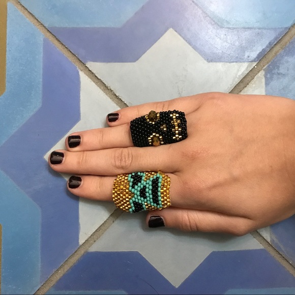 Luche Libre Fighter Masked Beaded Mexican Ring - Picture 3 of 6