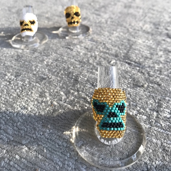 Luche Libre Fighter Masked Beaded Mexican Ring - Picture 2 of 6