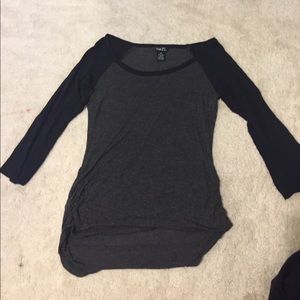 Black on black baseball tee