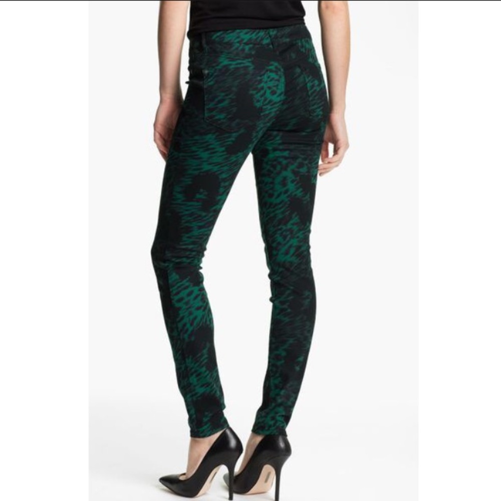 Jessica Simpson leopard printed green jeggins