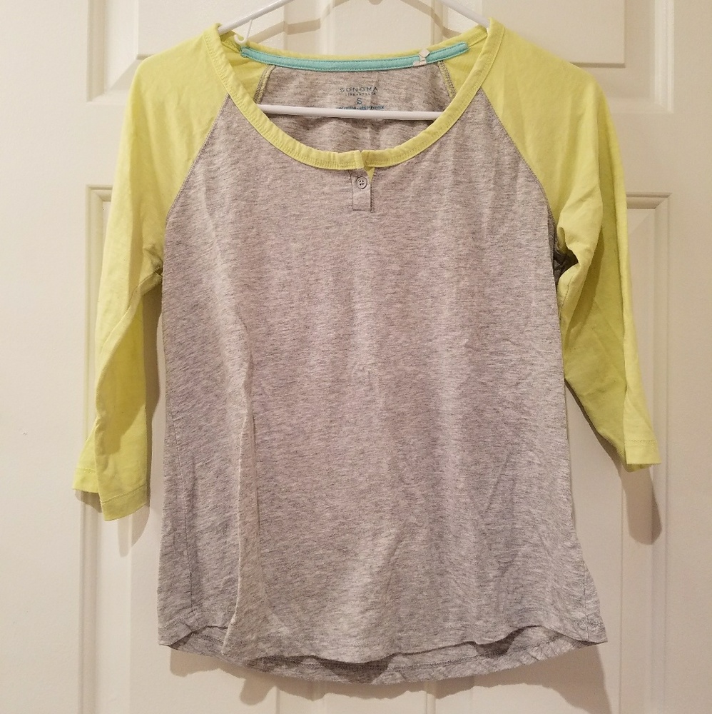Sonoma Life + Style 3/4 sleeve baseball tee