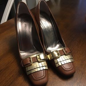 Dolce & Gabbana loafer style chunky heeled pump