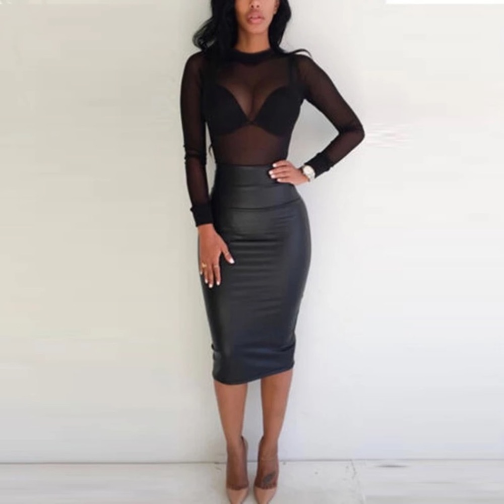 Black long sleeve sheer shirt