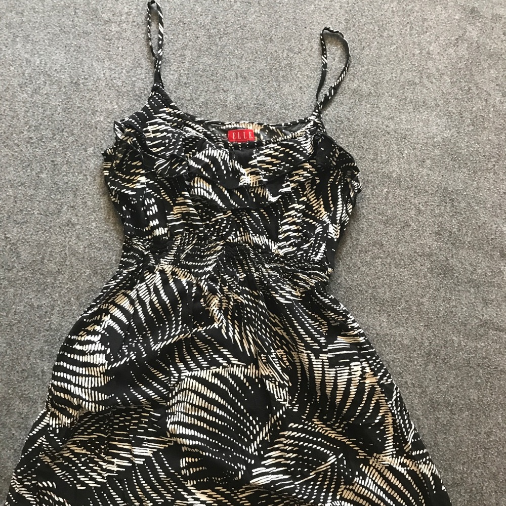black and white strappy dress