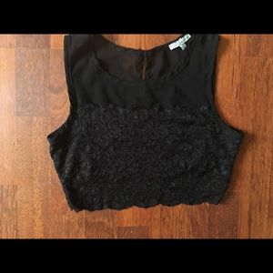 Lace black crop top