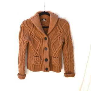 J. Crew Handknit Shawl Sweater Cardigan (M)