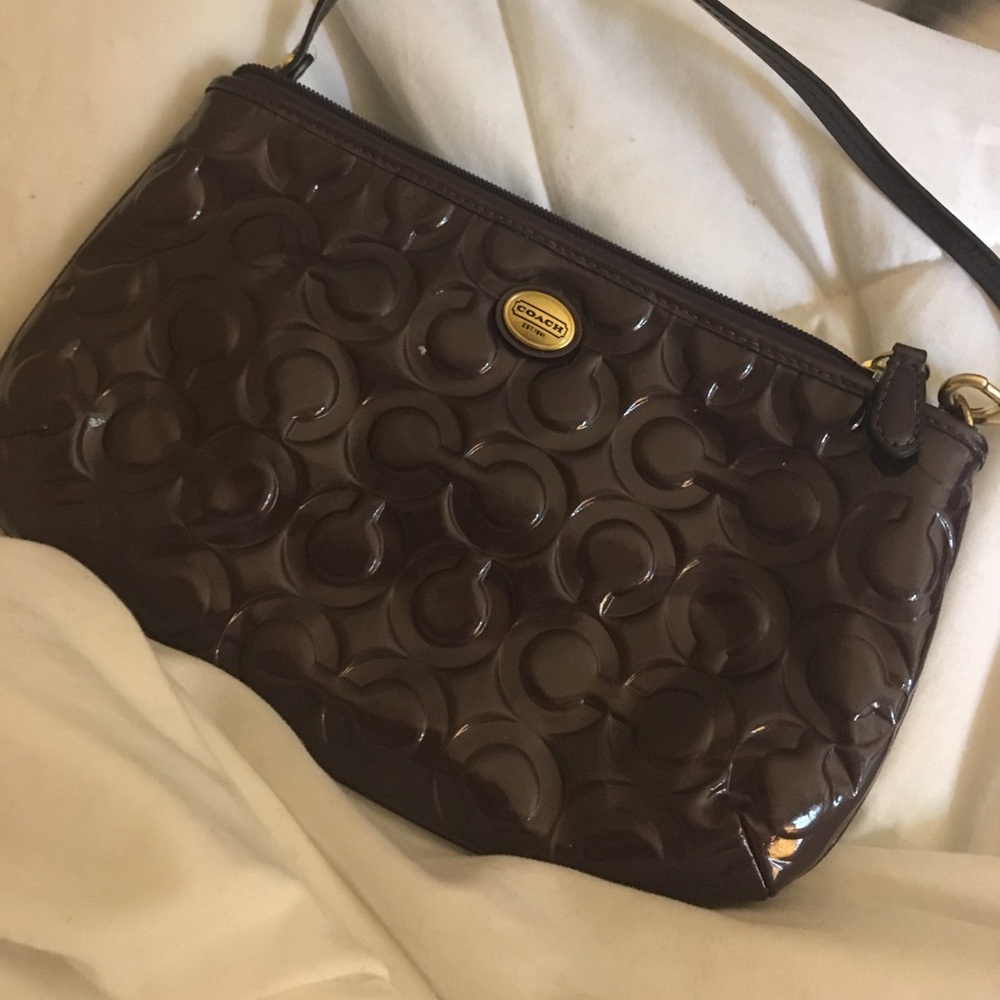 Dark Purple Coach Wristlet