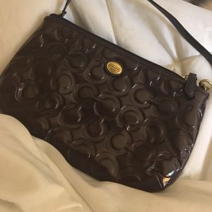 Dark Purple Coach Wristlet