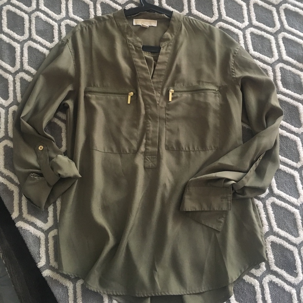 Michael Kors two front zipper blouse