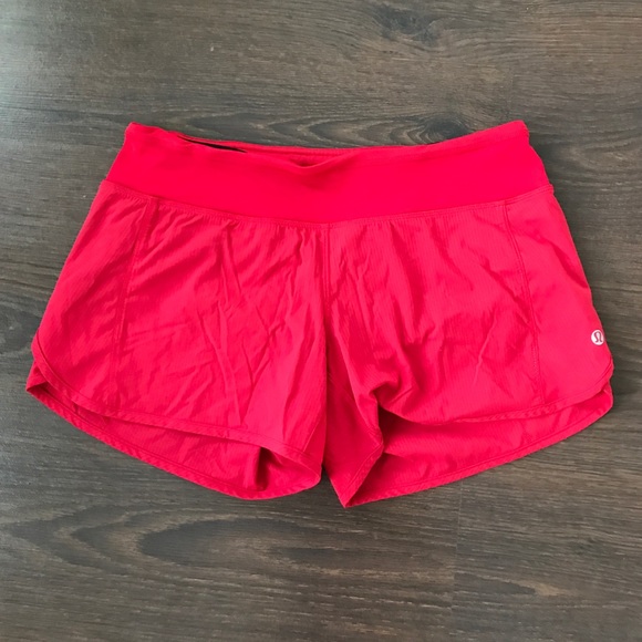 lululemon athletica Pants - Lululemon Turbo Run Short - Red Size 6 EUC