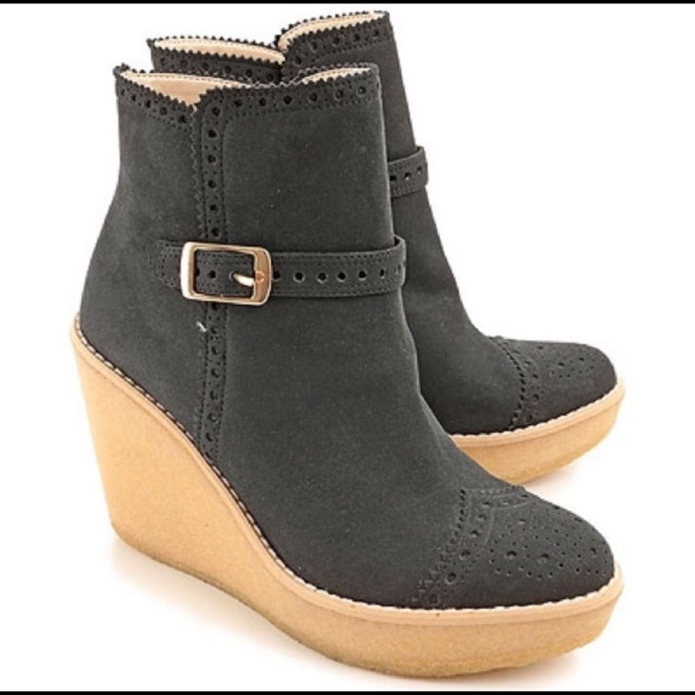 STELLA MCCARTNEY Vegan Black Wedge Ankle Booties