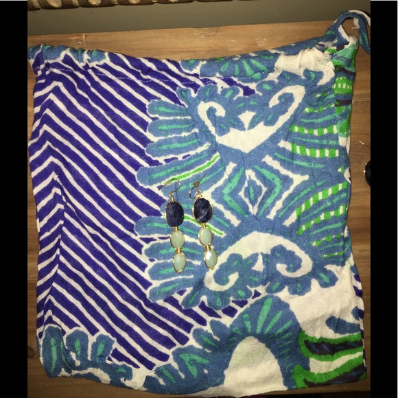 Sarah Briggs 3 Stone Wire gemstone Earrings - Picture 5 of 5