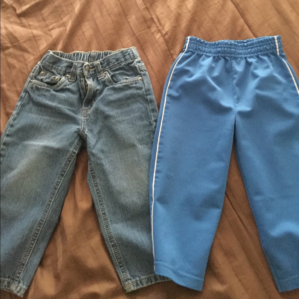 1 pair of jeans & 1 pair of sweatpants