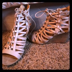 Nine West lace up wedges