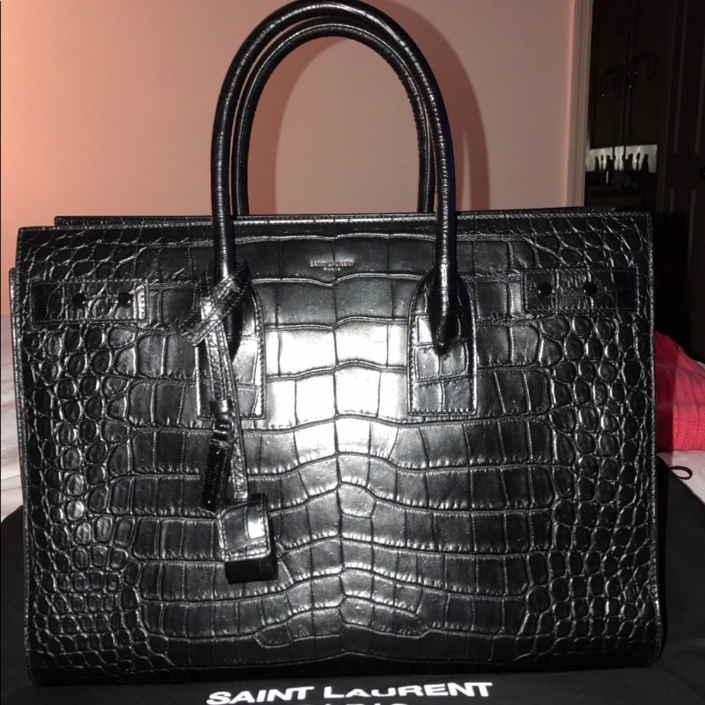 Yves Saint Laurent Crocodile medium Sac Du Jour
