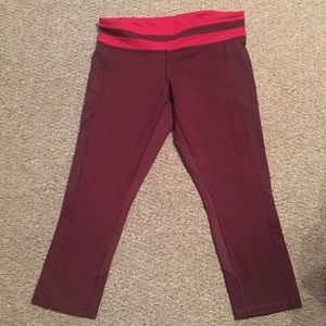 Burgundy Lululemon LUXTREME crops
