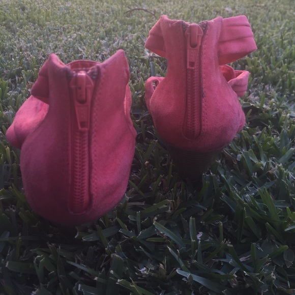 Retro vintage coral pleated sandal with zipper - Picture 5 of 7