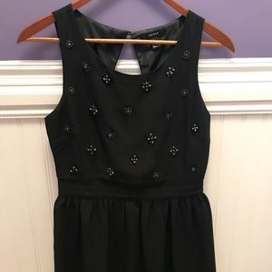 F21 Black Embellished Open Back Dress