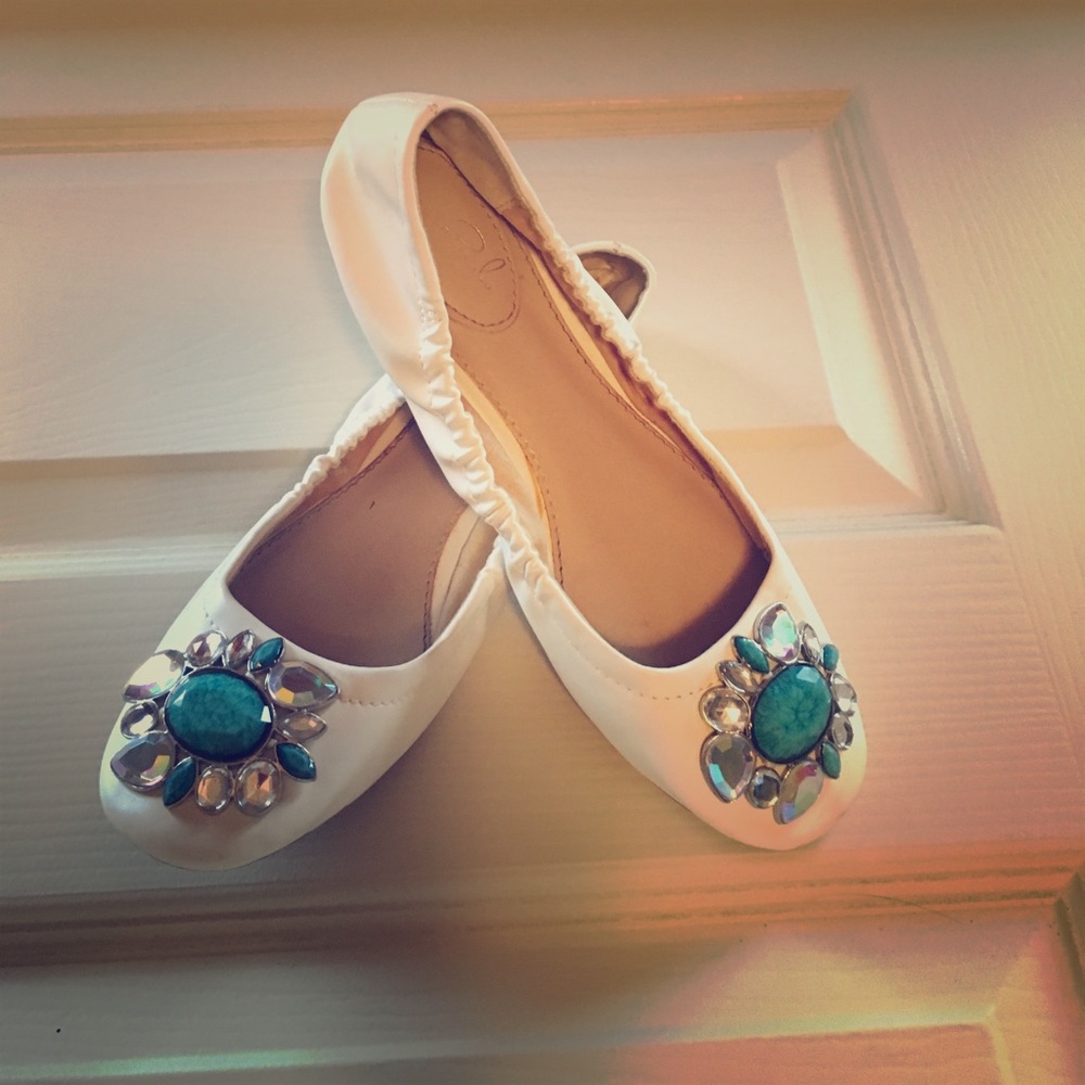 White Ballet Flats.