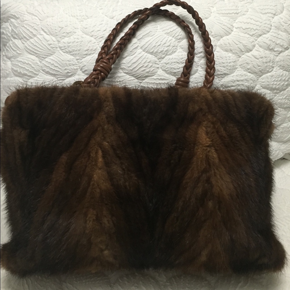 Paolo Masi Mink/Leather Handbag