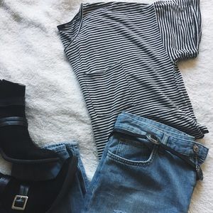 stripe crop tee