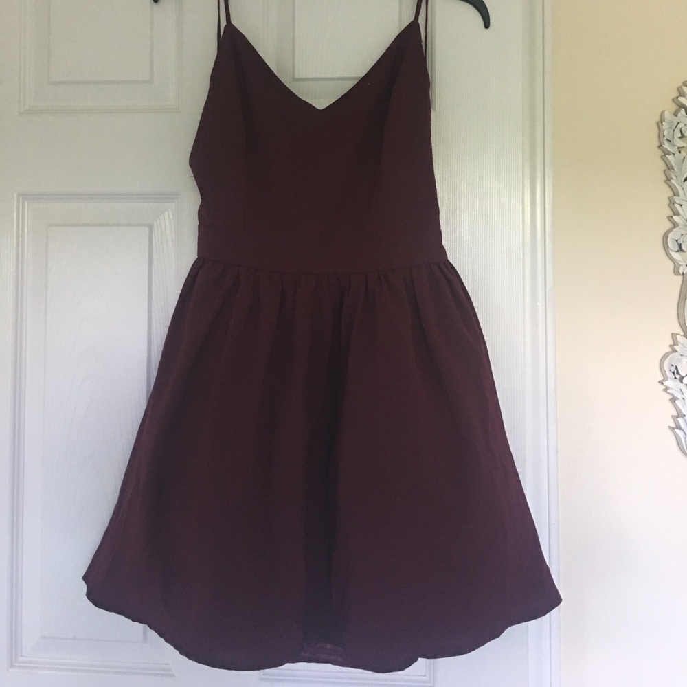 Burgundy Tobi crossback dress