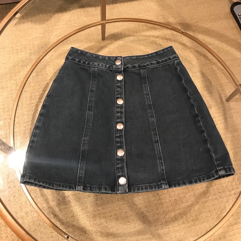 Button up denim skirt