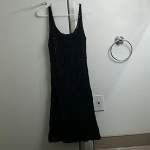 Beautiful Crocheted Black Lace Dress