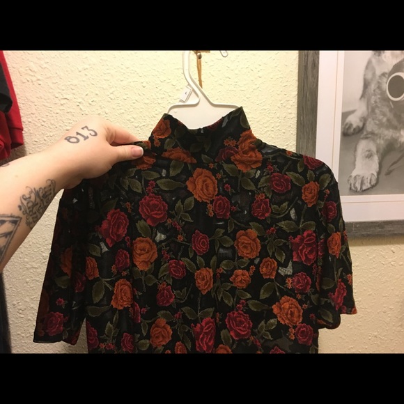 Dress Barn Tops - Rose Embroidered Turtleneck Shirt Size Large