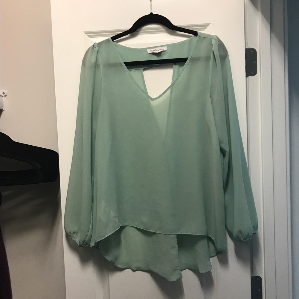 Mint green BCBG blouse