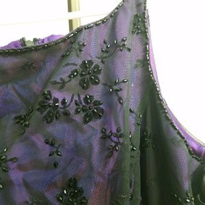 Velvet and Beads on Shimmery Black/Purple Dress