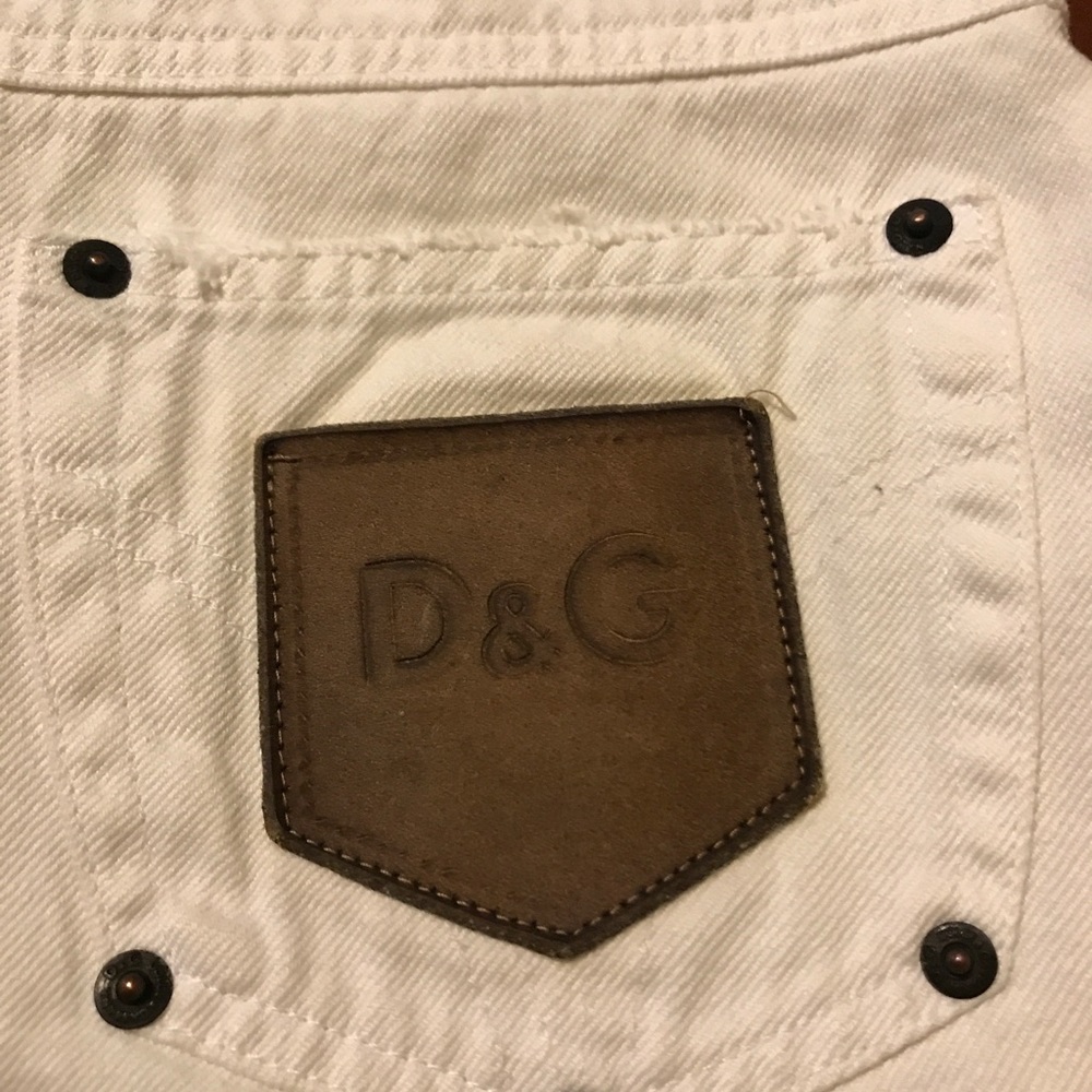 Dolce & Gabbana White Mini Denim Skirt