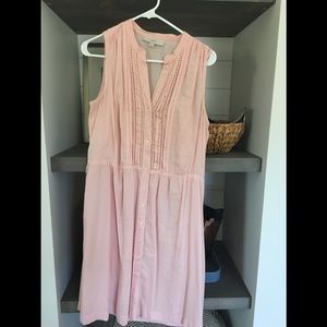 Loft sleeves less pale pink dress