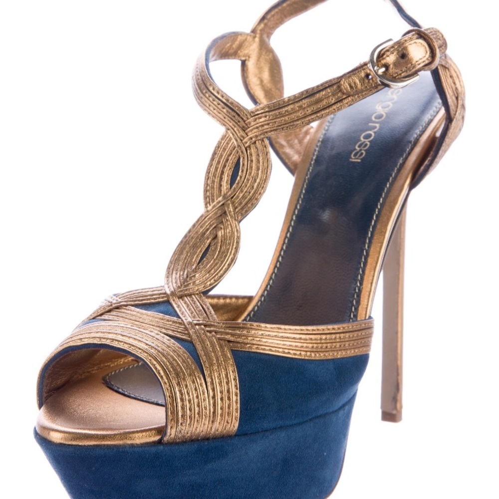 Sergio Rossi Blue Suede stiletto worn once