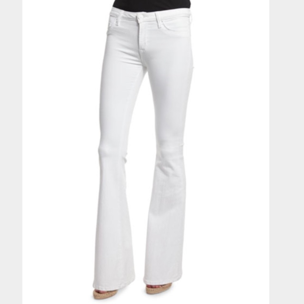 Hudson ~ Mia Mid-Rise Flare-Leg Jeans, White