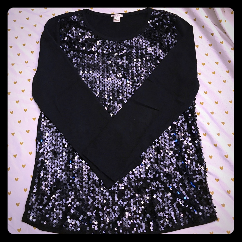 Sequined J.Crew long sleeve top