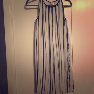 White and blue stripped dress