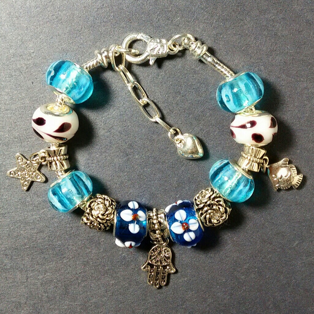 LilisCo European Style Lucky Fatima Palm Bracelet
