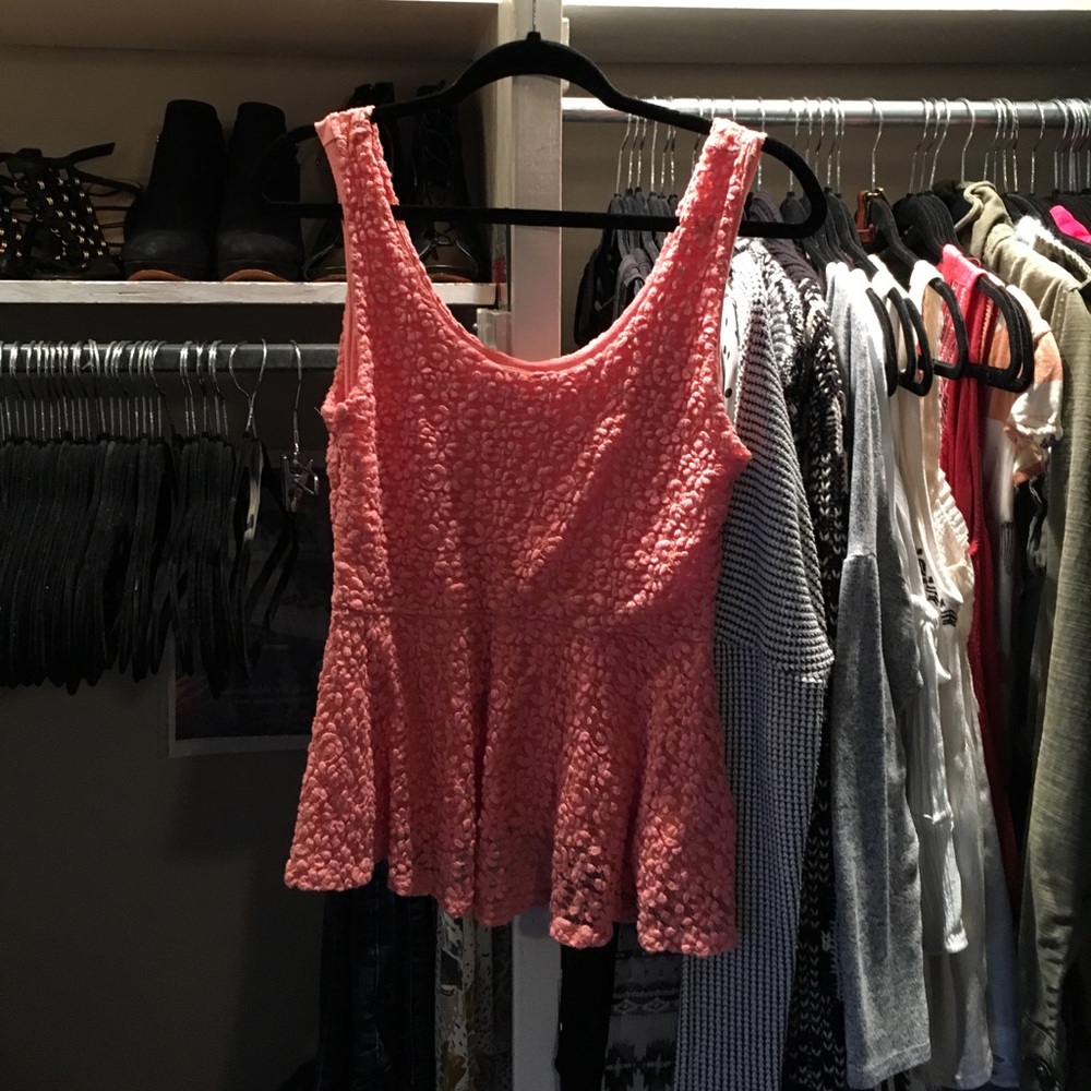 Peach peplum top