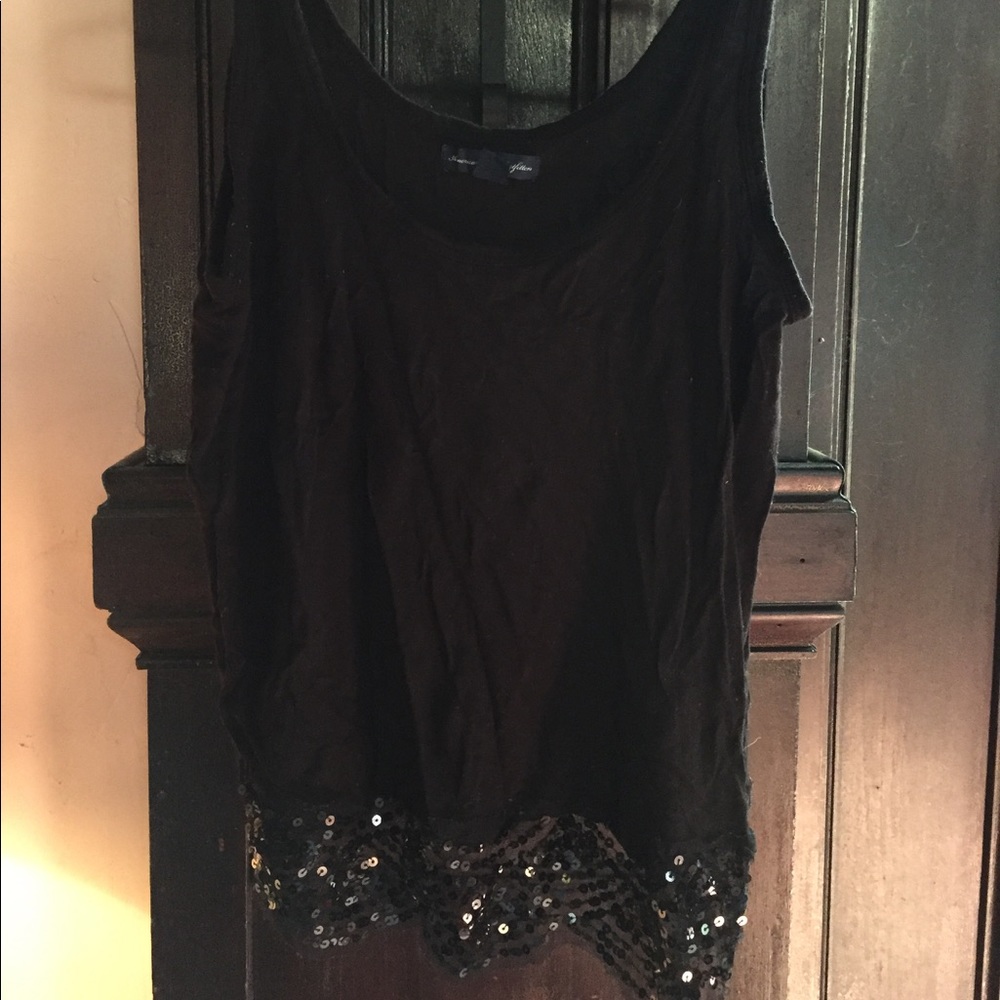 Black sequin tank