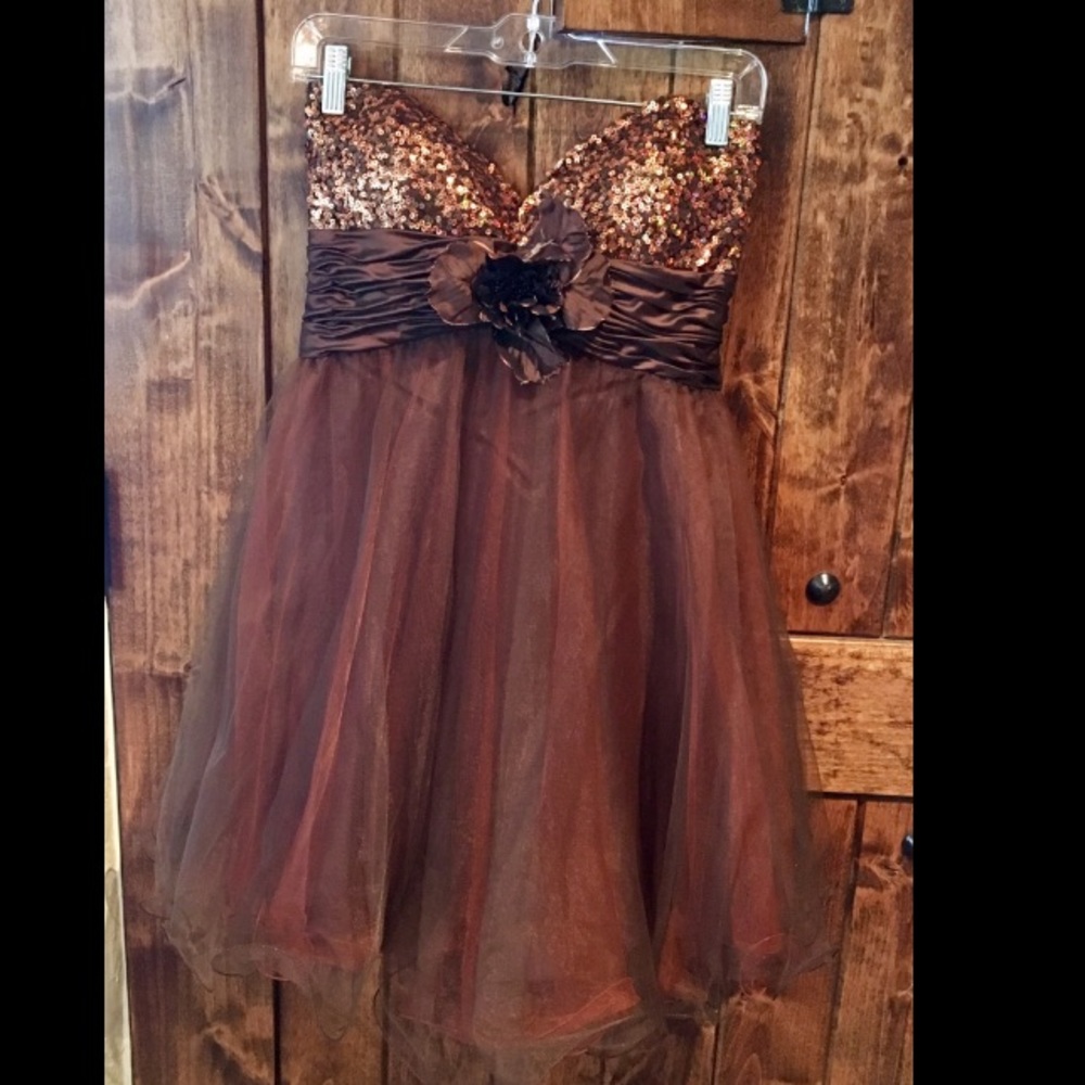 BG Haute Size 14 brown and copper sequin dress