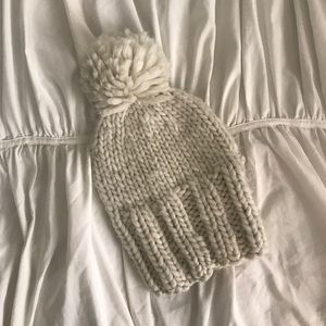 Perfect Ivory White Knit Pom Beanie by PacSun